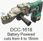Click here for more about the DCC-1618 cordless portable rebar cutter